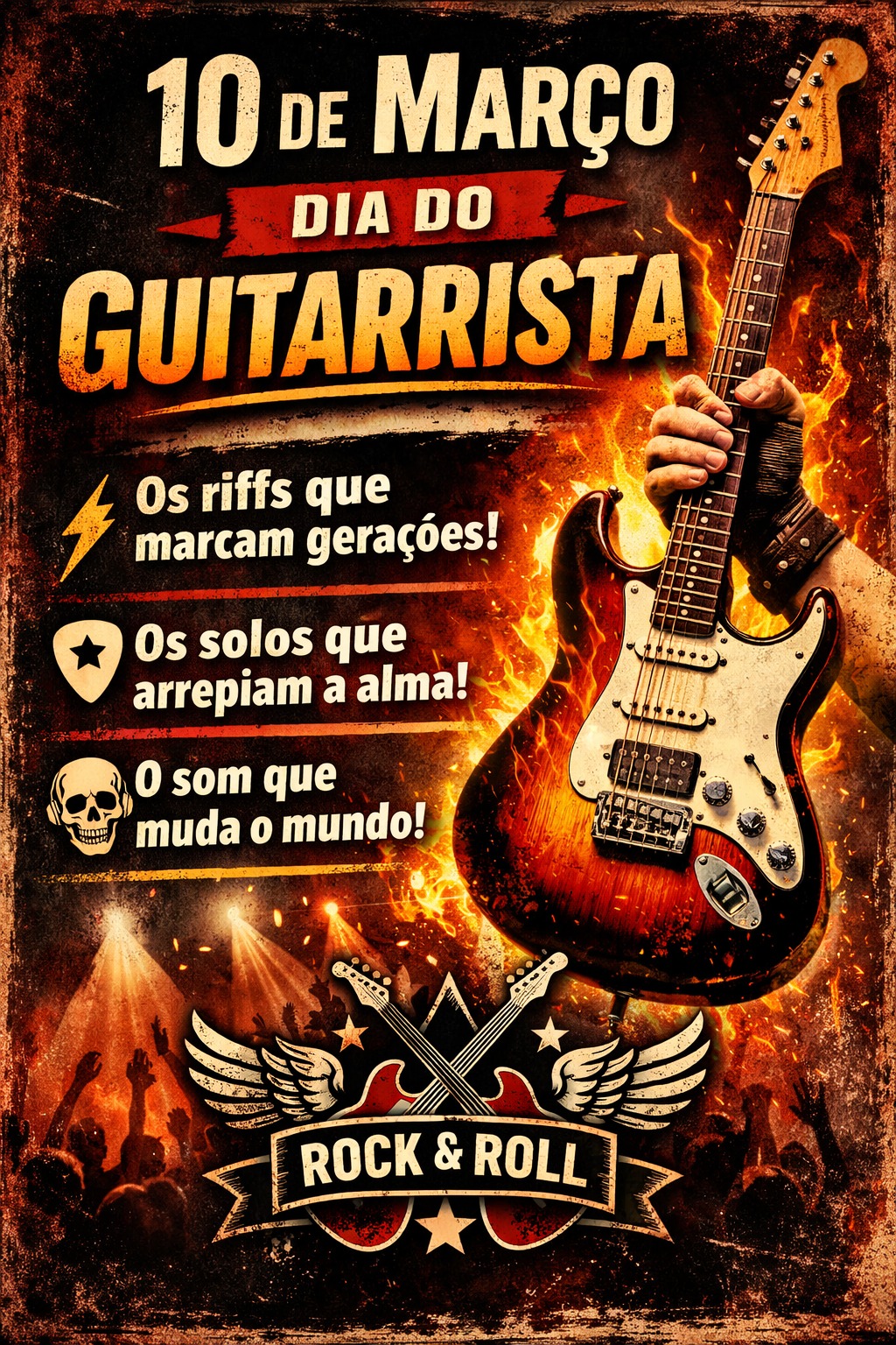 Hoje, 10 de março, muita gente comemora o Dia do Guitarrista!
